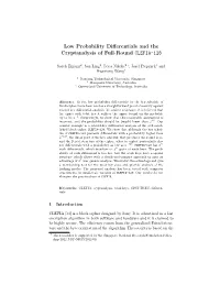 Low Probability Differentials and the Cryptanalysis of Full-Round