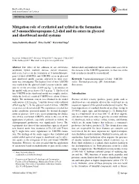 Mitigation Role of Erythritol and Xylitol in the Formation of 3‑Monochloropropane‑1,2‑Diol and Its Esters in Glycerol and Shortbread Model Systems