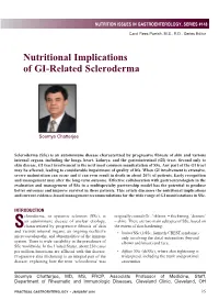 Nutritional Implications of GI-Related Scleroderma