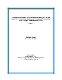 Proposal for Development of Dry Coking/Coal