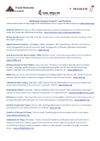 World Methodist Council Methodist Advance Projects* and Partners