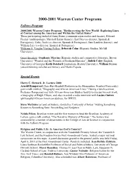 2000-2001 Warren Center Programs