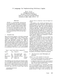 A Language for Implementing Arbitrary Logics