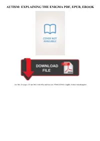Autism: Explaining the Enigma Pdf, Epub, Ebook