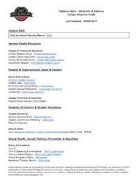 Campus​ ​Data General​ ​Health​ ​Resources