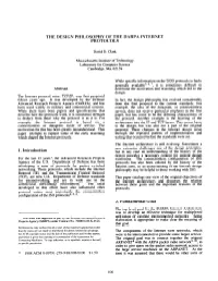 Design Philosophy of the DARPA Internet Protocols