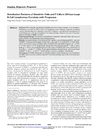 Distribution Patterns of Dendritic Cells and T Cells in Diffuse Large B-Cell