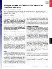 Misrepresentation and Distortion of Research in Biomedical Literature