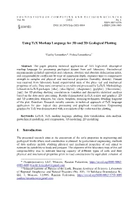 Using Tex Markup Language for 3D and 2D Geological Plotting