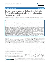 Convergence of Logic of Cellular Regulation in Different