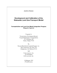 Development and Calibration of the Statewide Land Use-Transport Model