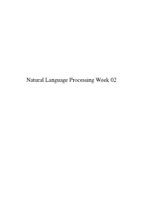 Natural Language Processing Week 02 Chapter 1