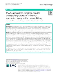 RNA-Seq Identifies Condition-Specific Biological Signatures of Ischemia