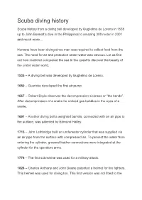Scuba Diving History
