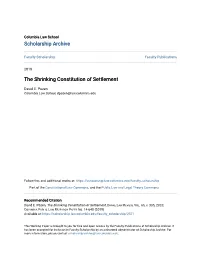 The Shrinking Constitution of Settlement