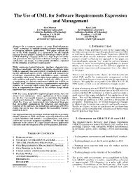 The Use of UML for Software Requirements Expression and Management
