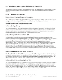 4.7 Geology, Soils, and Mineral Resources