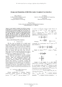 Design and Simulation of IIR Filter Under Graphical User Interface
