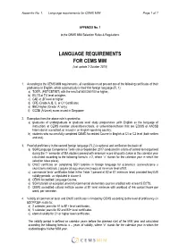 Language Requirements for CEMS MIM Page 1 of 7