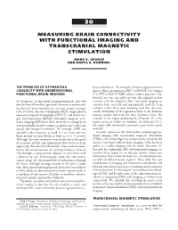 Measuring Brain Connectivity with Functional Imaging and Transcranial Magnetic Stimulation