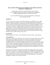 Real-Time Stormwater Management Using Depth, Duration, Frequency Thresholds