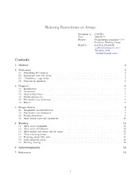 Relaxing Restrictions on Arrays