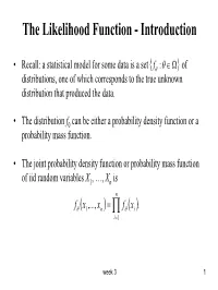 The Likelihood Function - Introduction