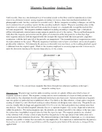 Magnetic Recording: Analog Tape