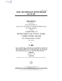 Ozone and Particulate Matter Research Act of 1997