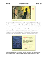 Picton 2017 Lecture Notes: Gold Voices 7A:1