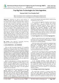 Top Big Data Technologies for Data Ingestion