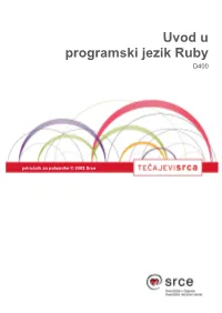 Uvod U Programski Jezik Ruby D400