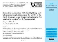 Effects of Lightning and Other Meteorological Factors on Fire