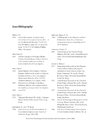 Issue Bibliography