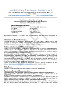 Minutes of Parish Council Meeting Held As a Consultative Virtual Meeting Via Zoom Software on Wednesday 24Th March 2021 at 7.00Pm
