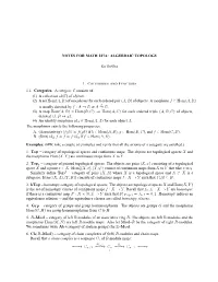 Notes for Math 227A: Algebraic Topology