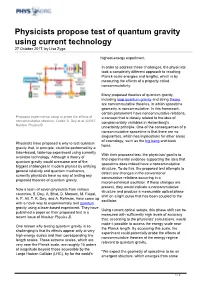 Physicists Propose Test of Quantum Gravity Using Current Technology 27 October 2017, by Lisa Zyga