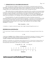 Uv and Visible Spectroscopy1