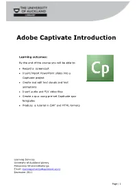 Adobe Captivate Introduction