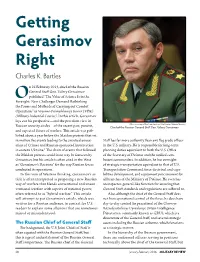 Getting Gerasimov Right Charles K