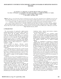 High-Density Concrete with Ceramic Aggregate Based on Depleted Uranium Dioxide