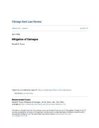 Mitigation of Damages
