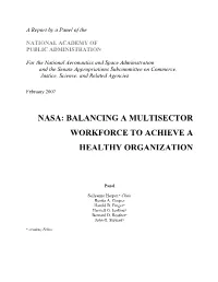 Nasa: Balancing a Multisector Workforce to Achieve a Healthy Organization