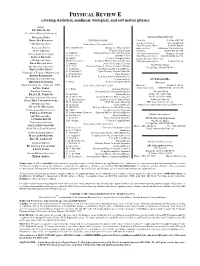 PHYSICAL REVIEW E Covering Statistical, Nonlinear, Biological, and Soft Matter Physics