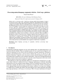 Processing Natural Language Arguments with the &lt;Textcoop&gt;
