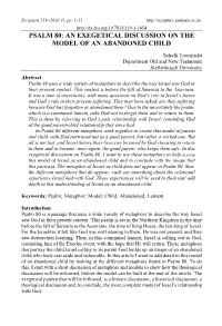 Psalm 80: an Exegetical Discussion on the Model of an Abandoned Child