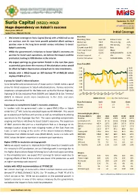 Suria Capital (6521): HOLD Saffa Amanina Saffa@Bimbsec.Com.My