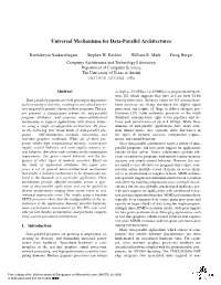 Universal Mechanisms for Data-Parallel Architectures