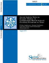 V. the Community-Based School Feeding Program As a Safety Net: a Model for Fragile, Food Insecure States
