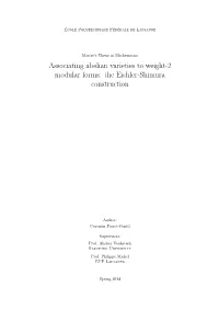 Associating Abelian Varieties to Weight-2 Modular Forms: the Eichler-Shimura Construction